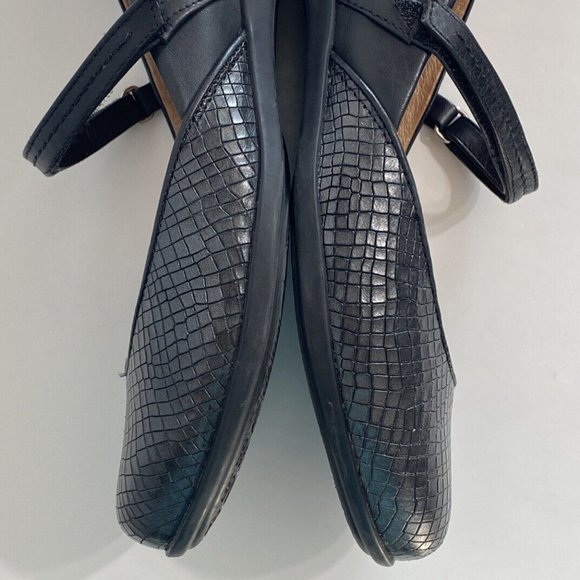 Dansko Nanette Black Leather Croc Print Mary Jane Flats Shoes Women's 39 US 8.5 - Picture 12 of 16